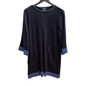 Pierantonio Gaspari Black and Blue Crewneck Sweater dress
Size Small